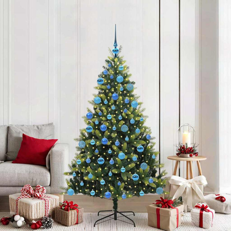 vidaXL Mesterséges Hajlított Karácsonyfák 300 LED-del Zöld 180 cm