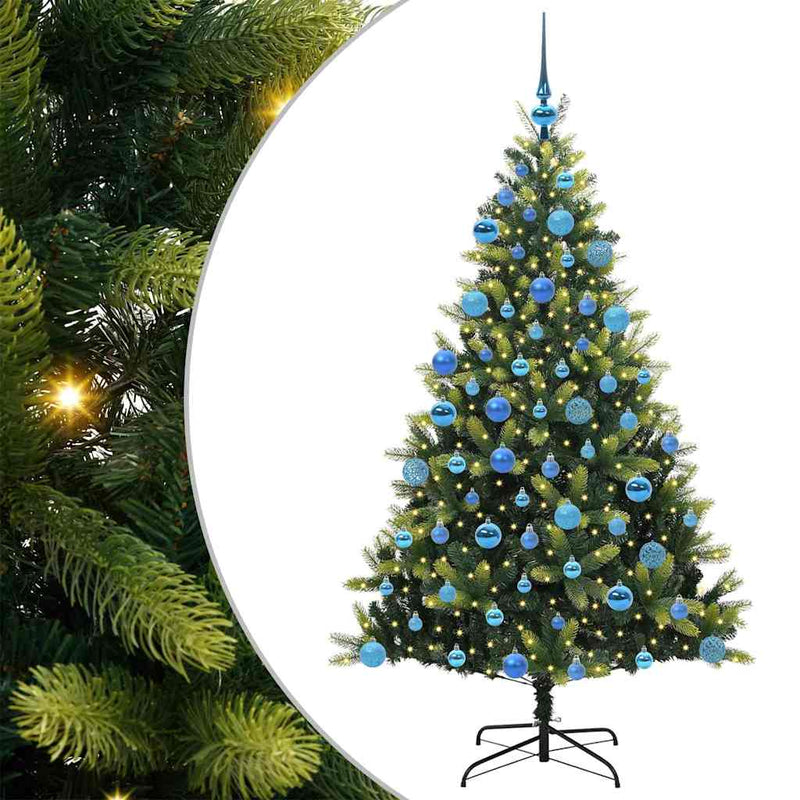 vidaXL Mesterséges Hajlított Karácsonyfák 300 LED-del Zöld 180 cm