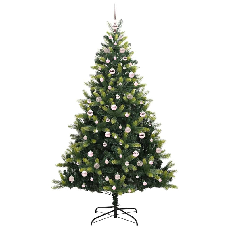 vidaXL Műfenyő Hajtogatós Karácsonyfa 300 LED-del Zöld 210 cm