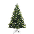 vidaXL Mesterséges Hajlított Karácsonyfa 300 LED-del Zöld 210 cm