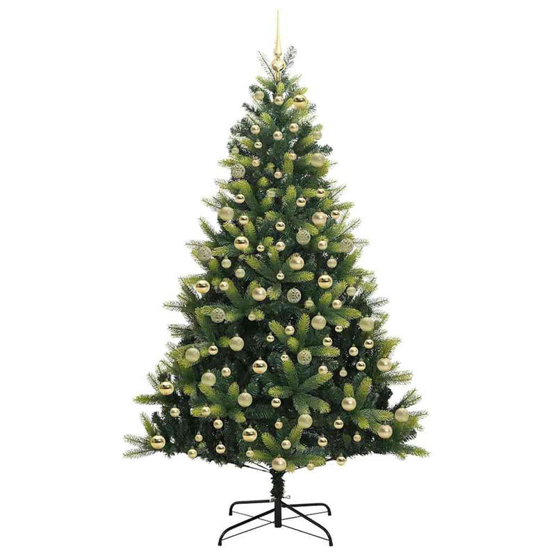 vidaXL Mesterséges Hajlított Karácsonyfa 300 LED-del Zöld 210 cm
