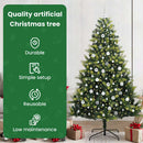 vidaXL Mesterséges Hajlított Karácsonyfa 300 LED-del Zöld 210 cm