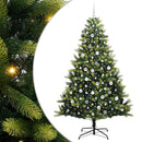 vidaXL Mesterséges Hajlított Karácsonyfa 300 LED-del Zöld 210 cm