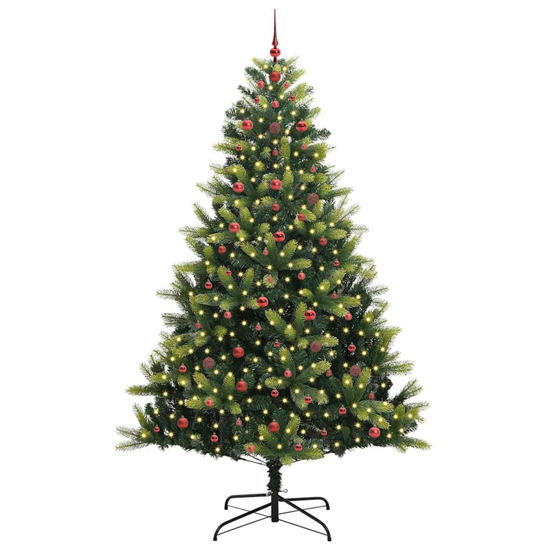 vidaXL Mesterséges Hinged Karácsonyfa 300 LED-del Zöld 240 cm