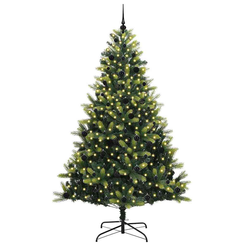 vidaXL Mesterséges Hajlítható Karácsonyi Fa 300 LED-del Zöld 240 cm