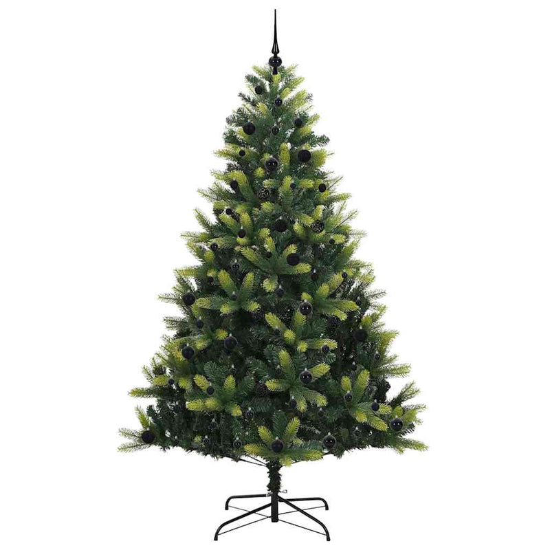 vidaXL Mesterséges Hajlítható Karácsonyi Fa 300 LED-del Zöld 240 cm