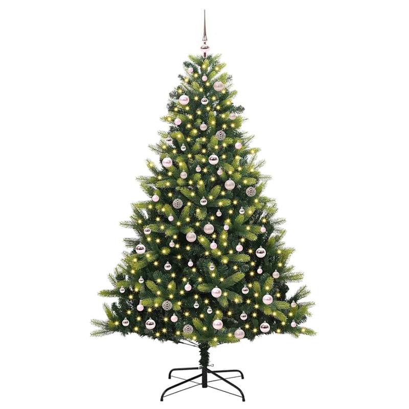 vidaXL Mesterséges, hajlékony karácsonyfá 300 LED lámpával Zöld 240 cm