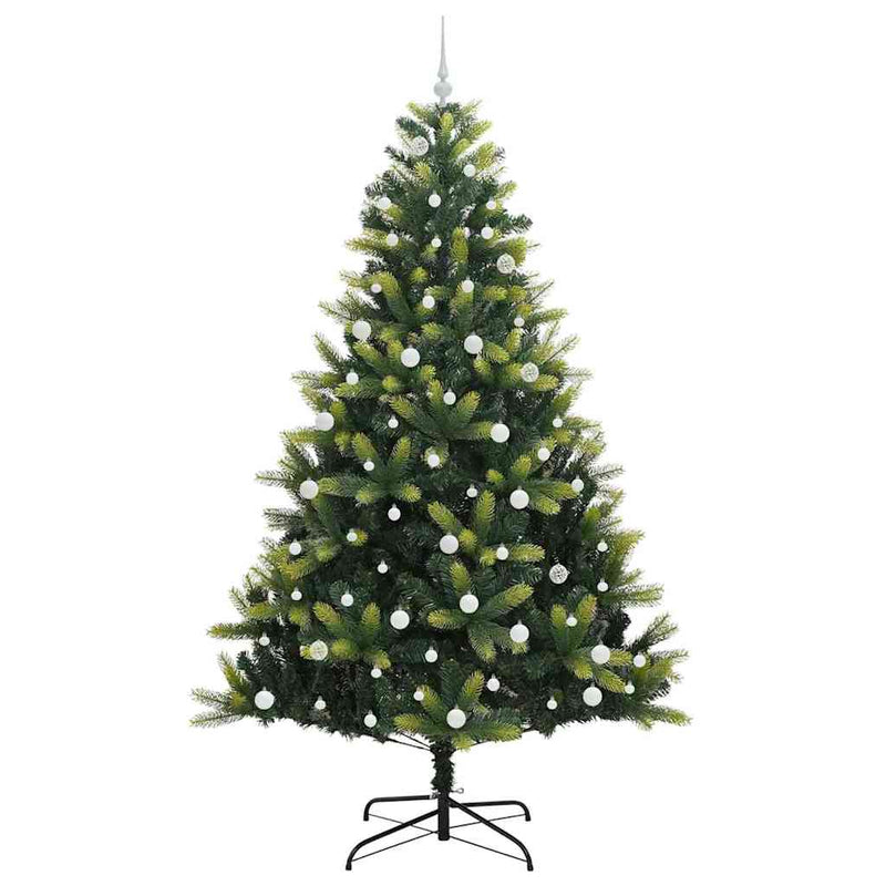 vidaXL Műanyag Hingált Karácsonyfa 300 LED-del Zöld 240 cm PVC és PE