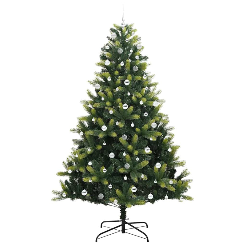 vidaXL Műfenyő Hinge 300 LED-del Zöld 240 cm PVC és PE