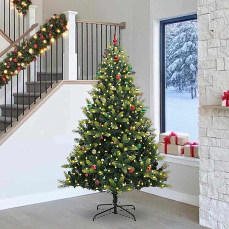vidaXL Mesterséges Hajtogatós Karácsonyfa 300 LED-del Zöld 240 cm