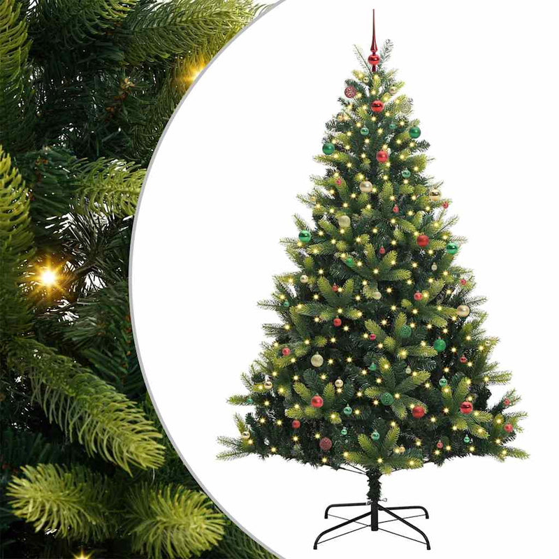 vidaXL Mesterséges Hajtogatós Karácsonyfa 300 LED-del Zöld 240 cm