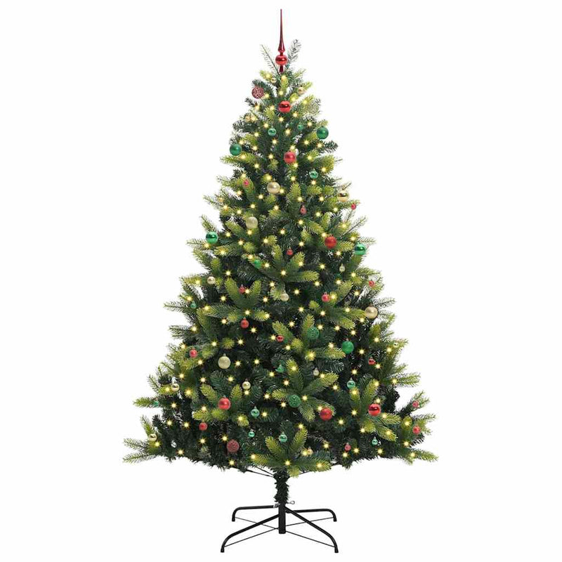 vidaXL Mesterséges Hajtogatós Karácsonyfa 300 LED-del Zöld 240 cm
