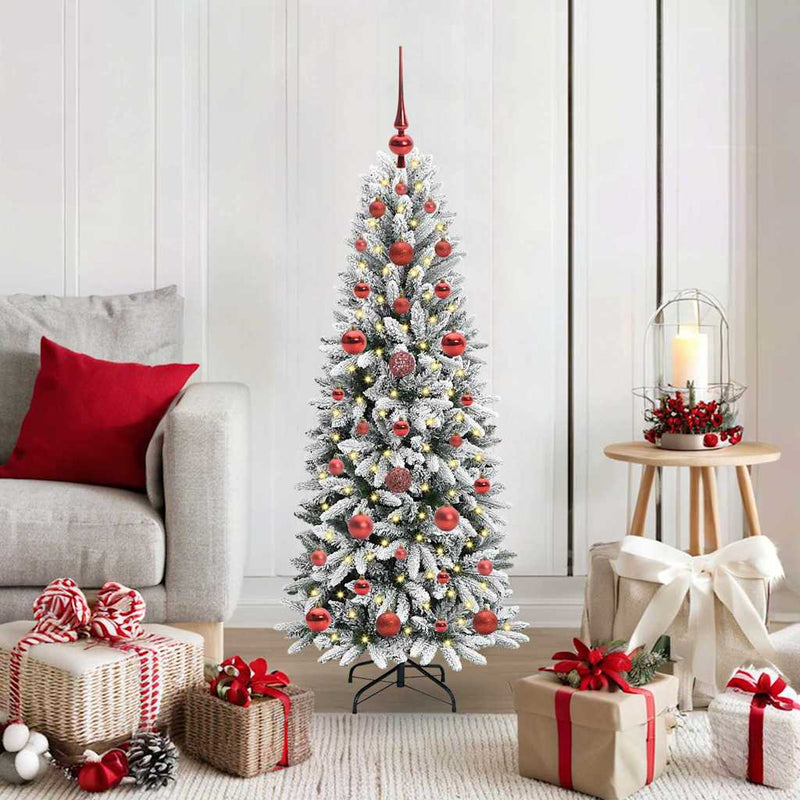 vidaXL Mű karácsonyfa 150 LED-del állvánnyal Fehér 53 x 53 x 120 cm