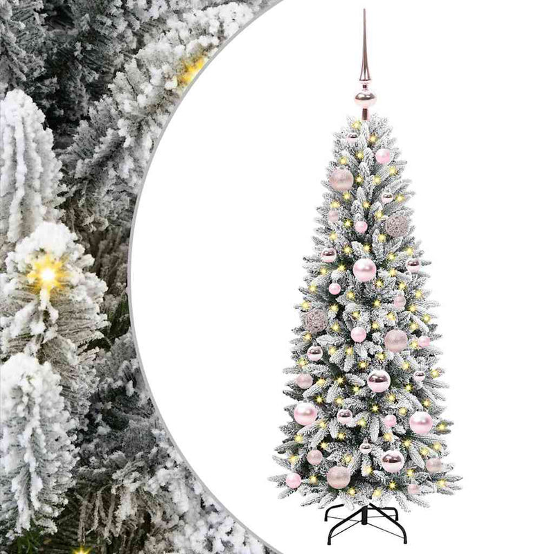 vidaXL Mű karácsonyfa 150 LED-del állvánnyal Fehér 53 x 53 x 120 cm