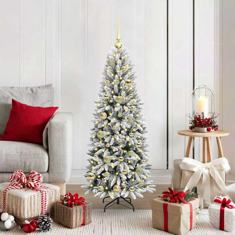 vidaXL Mű karácsonyfa 150 LED-del állvánnyal Fehér 53 x 53 x 120 cm