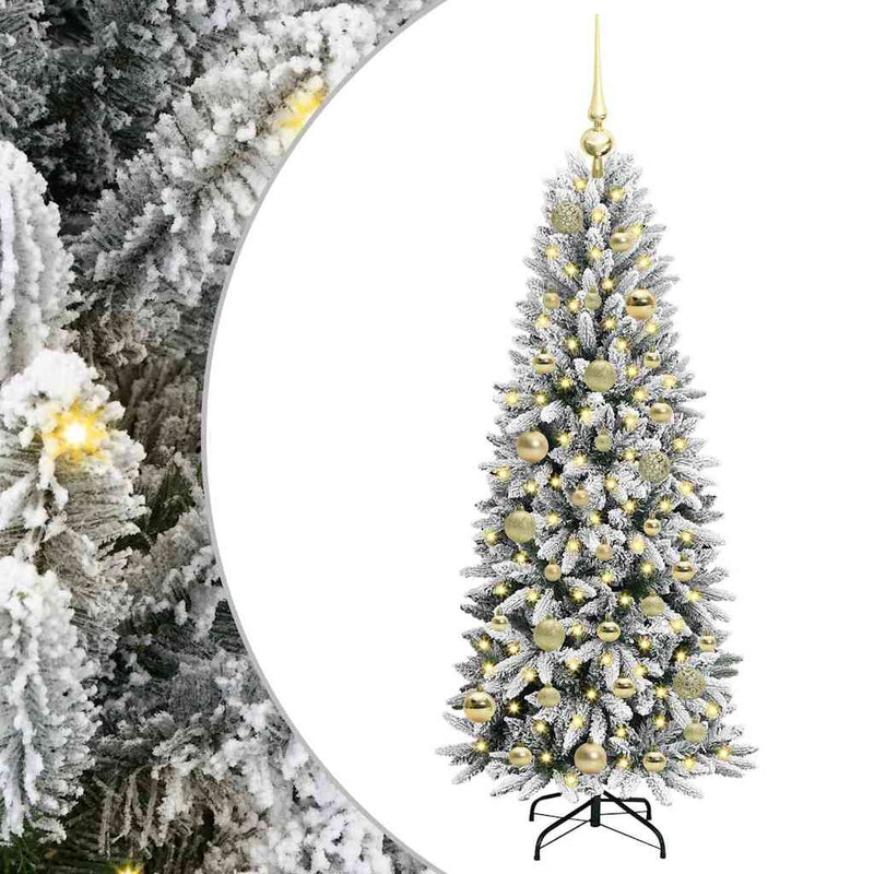 vidaXL Mű karácsonyfa 150 LED-del állvánnyal Fehér 53 x 53 x 120 cm