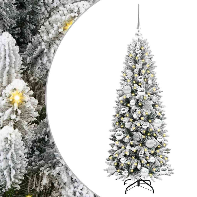 vidaXL Mű karácsonyfa 150 LED-del állvánnyal Fehér 53 x 53 x 120 cm