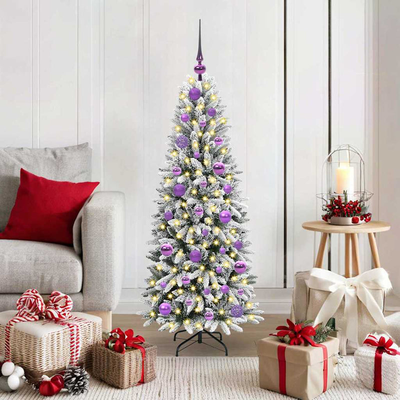 vidaXL Mű karácsonyfa 150 LED-del állvánnyal Fehér 53 x 53 x 120 cm