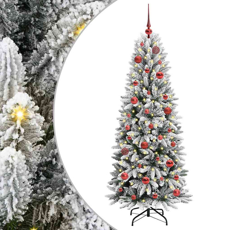 vidaXL Mű karácsonyfa 150 LED-del állvánnyal Fehér 63 x 63 x 150 cm