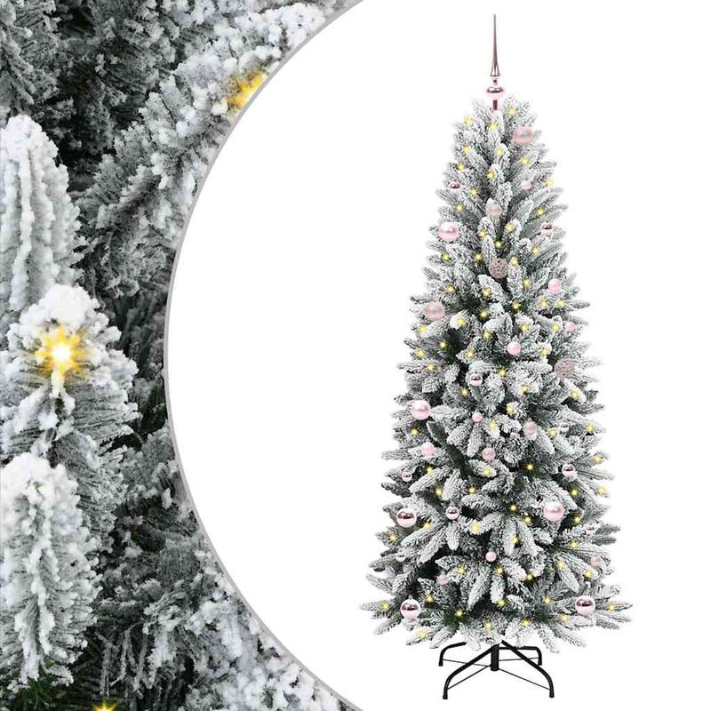 vidaXL Mű karácsonyfa 150 LED-del állvánnyal Fehér 63 x 63 x 150 cm