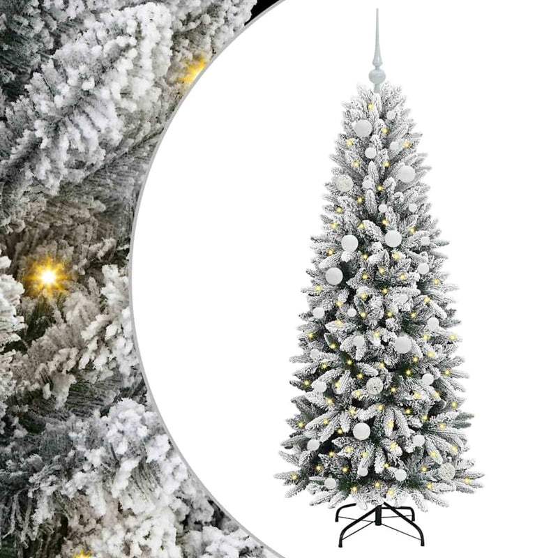 vidaXL Mű karácsonyfa 150 LED-del állvánnyal Fehér 63 x 63 x 150 cm