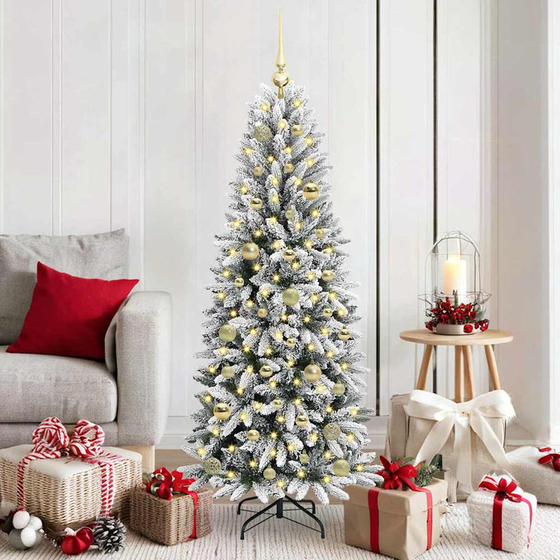 vidaXL Mű karácsonyfa 150 LED-del állvánnyal Fehér 63 x 63 x 150 cm