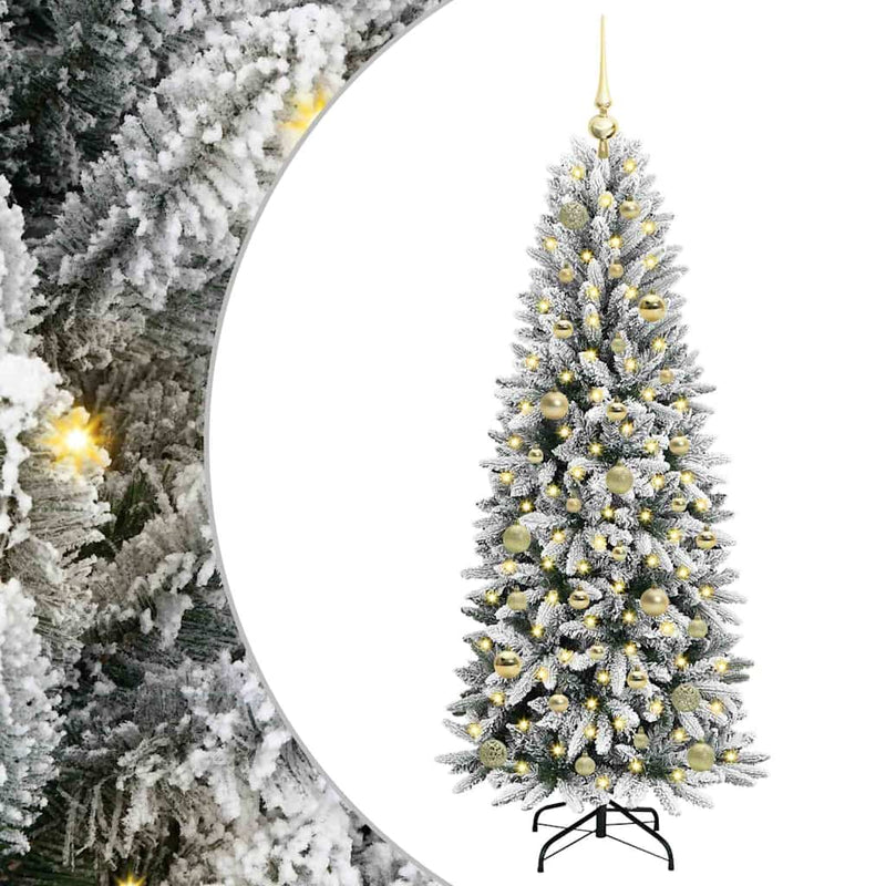 vidaXL Mű karácsonyfa 150 LED-del állvánnyal Fehér 63 x 63 x 150 cm