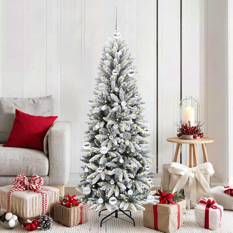 vidaXL Mű karácsonyfa 150 LED-del állvánnyal Fehér 63 x 63 x 150 cm