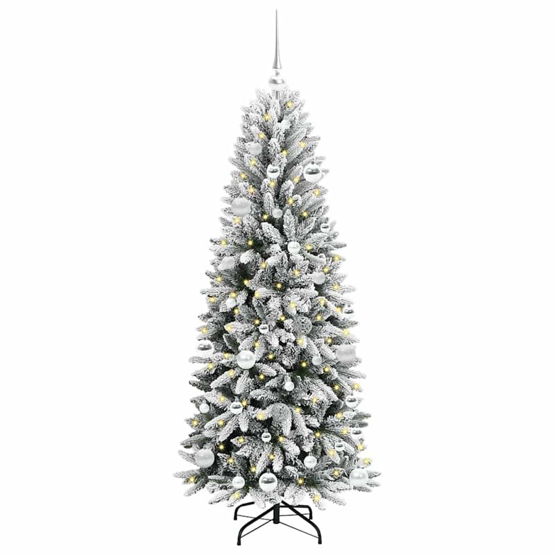 vidaXL Mű karácsonyfa 150 LED-del állvánnyal Fehér 63 x 63 x 150 cm