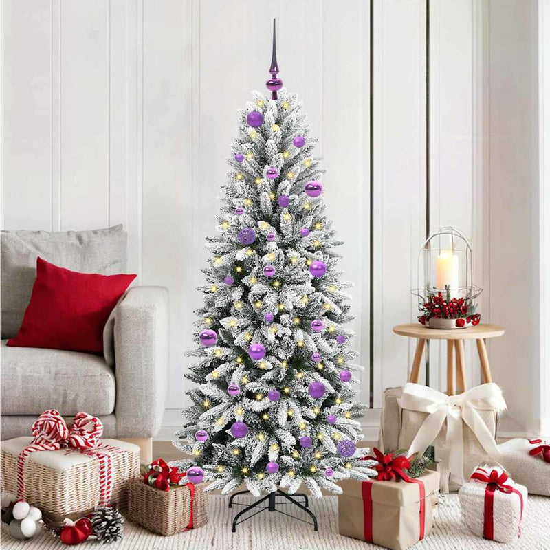 vidaXL Mű karácsonyfa 150 LED-del állvánnyal Fehér 63 x 63 x 150 cm