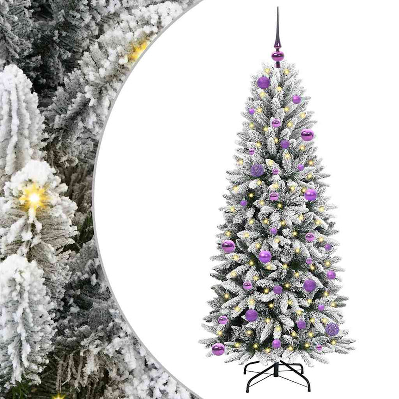vidaXL Mű karácsonyfa 150 LED-del állvánnyal Fehér 63 x 63 x 150 cm