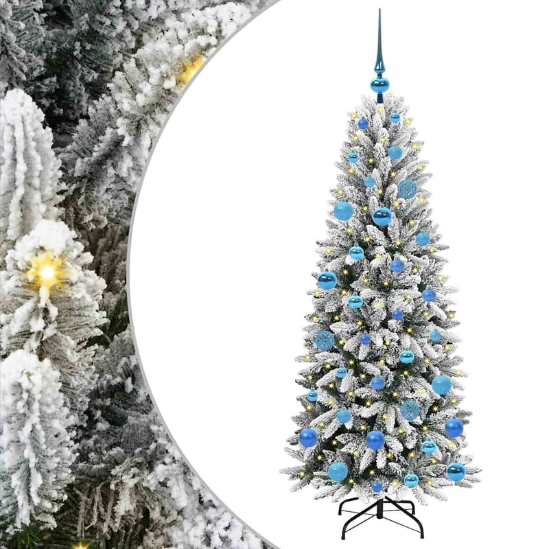 vidaXL Mű karácsonyfa 150 LED-del állvánnyal Fehér 63 x 63 x 150 cm