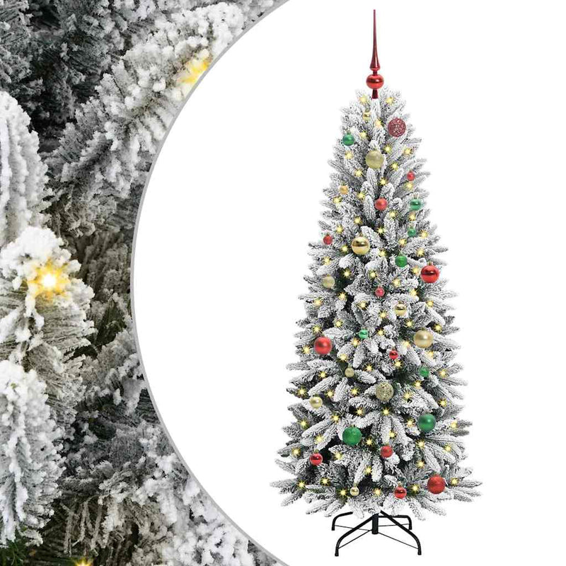 vidaXL Mű karácsonyfa 150 LED-del állvánnyal Fehér 63 x 63 x 150 cm