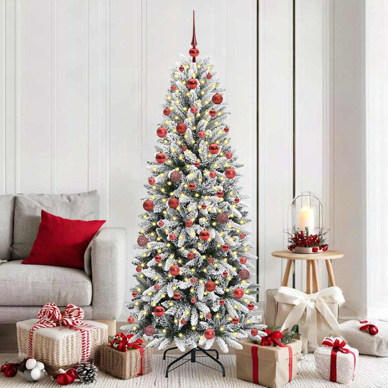 vidaXL Mű karácsonyfa 300 LED-del állvánnyal Fehér 73 x 73 x 180 cm