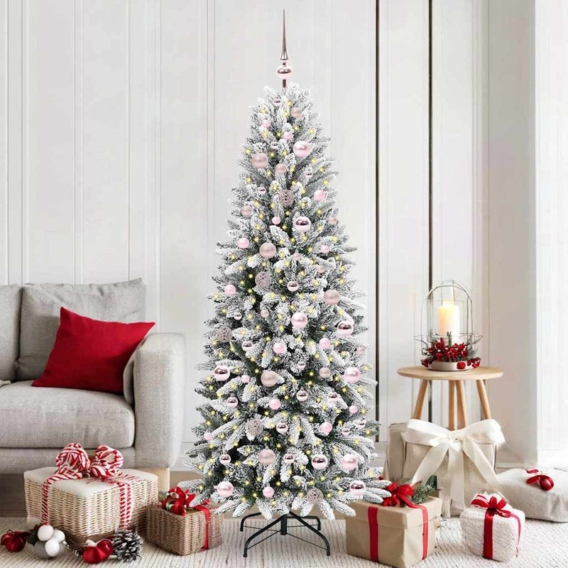 vidaXL Mű karácsonyfa 300 LED-del állvánnyal Fehér 73 x 73 x 180 cm