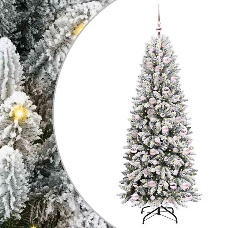 vidaXL Mű karácsonyfa 300 LED-del állvánnyal Fehér 73 x 73 x 180 cm