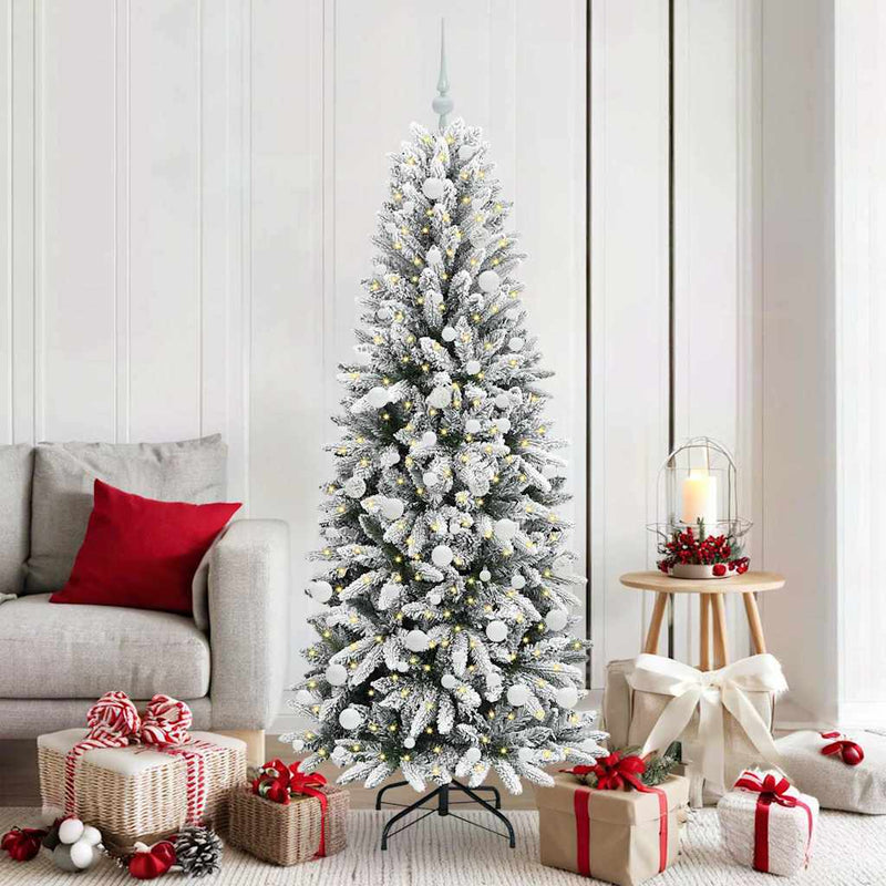 vidaXL Mű karácsonyfa 300 LED-del állvánnyal Fehér 73 x 73 x 180 cm