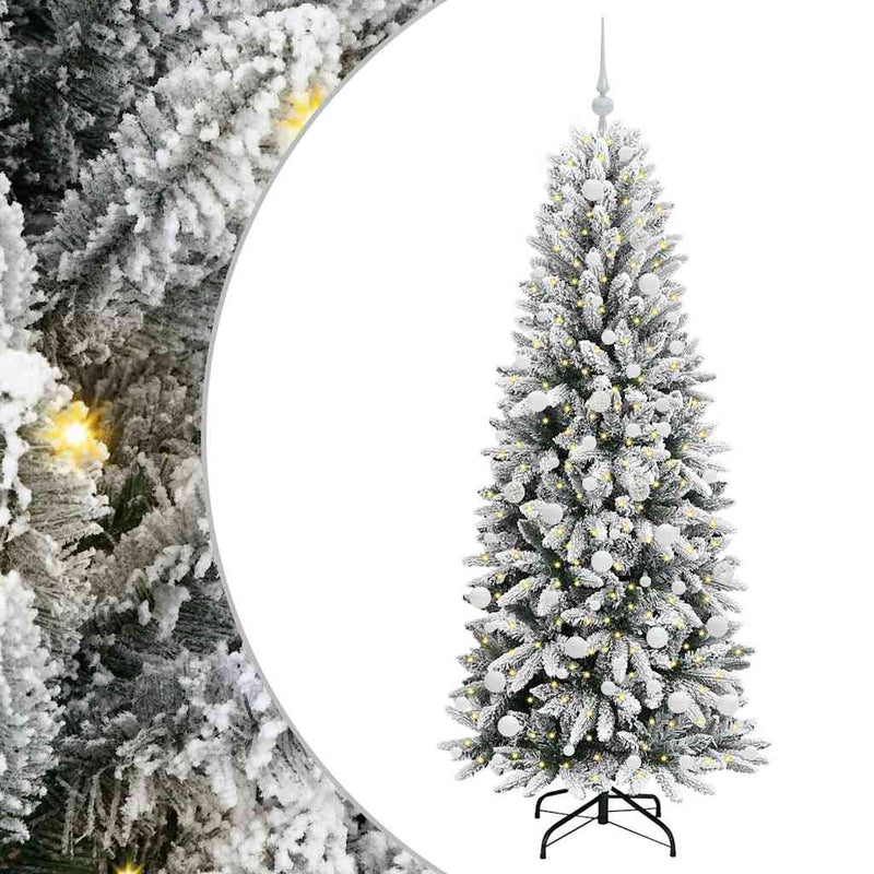 vidaXL Mű karácsonyfa 300 LED-del állvánnyal Fehér 73 x 73 x 180 cm