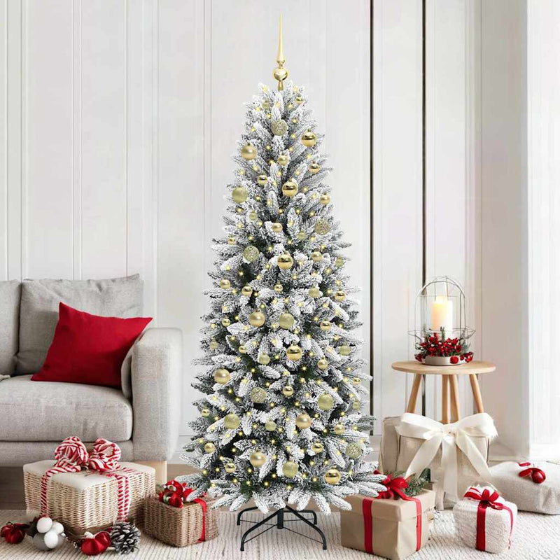 vidaXL Mű karácsonyfa 300 LED-del állvánnyal Fehér 73 x 73 x 180 cm