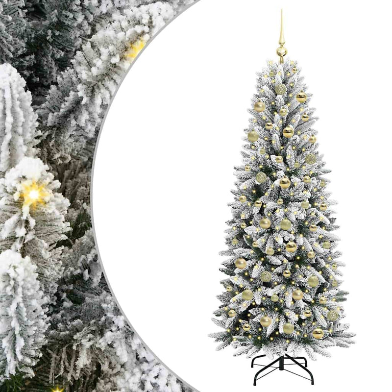 vidaXL Mű karácsonyfa 300 LED-del állvánnyal Fehér 73 x 73 x 180 cm