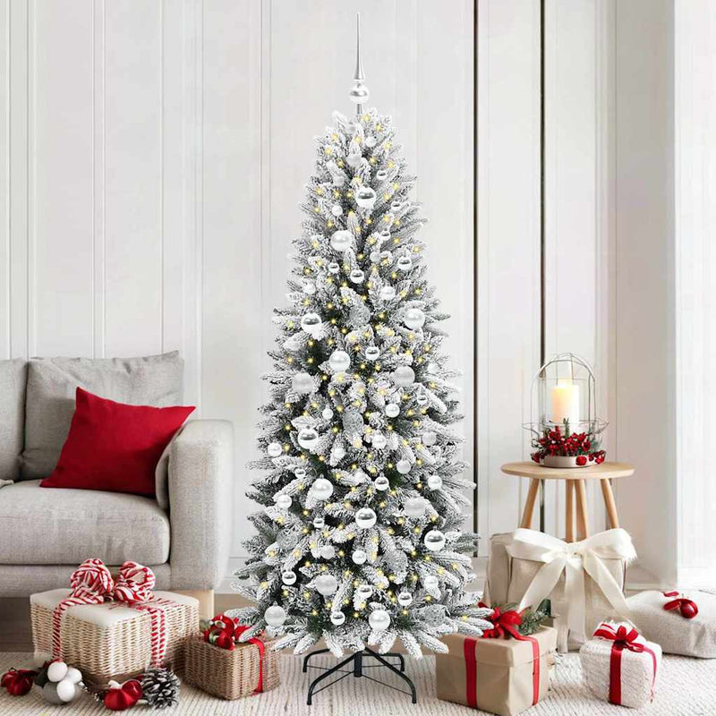vidaXL Mű karácsonyfa 300 LED-del állvánnyal Fehér 73 x 73 x 180 cm