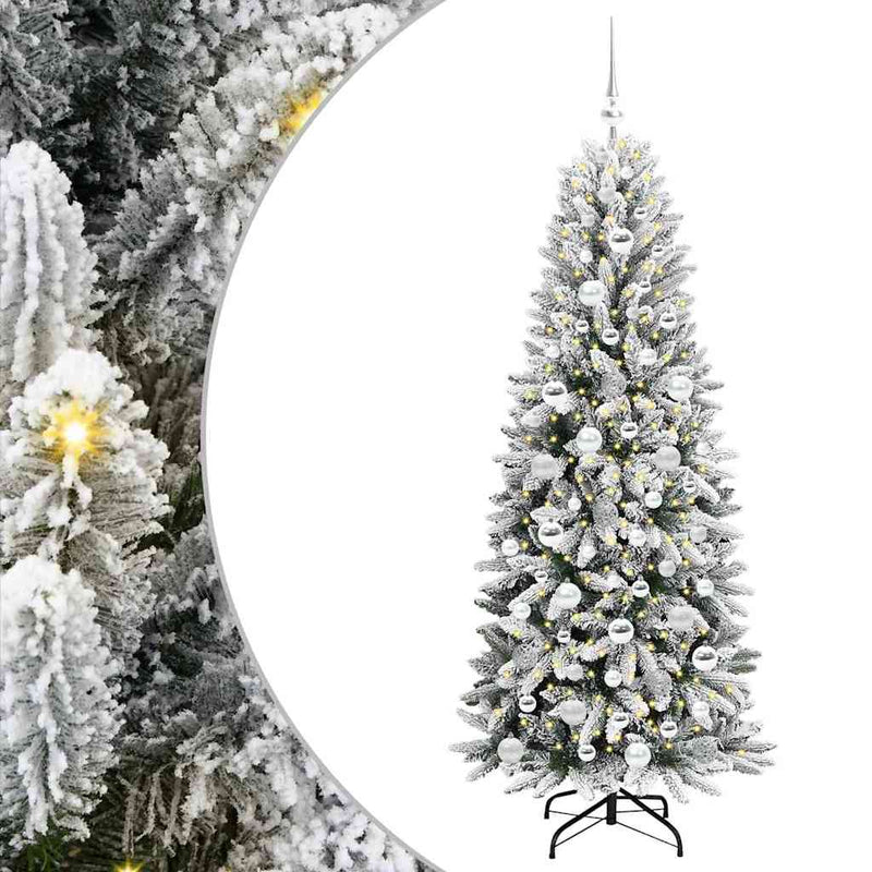 vidaXL Mű karácsonyfa 300 LED-del állvánnyal Fehér 73 x 73 x 180 cm