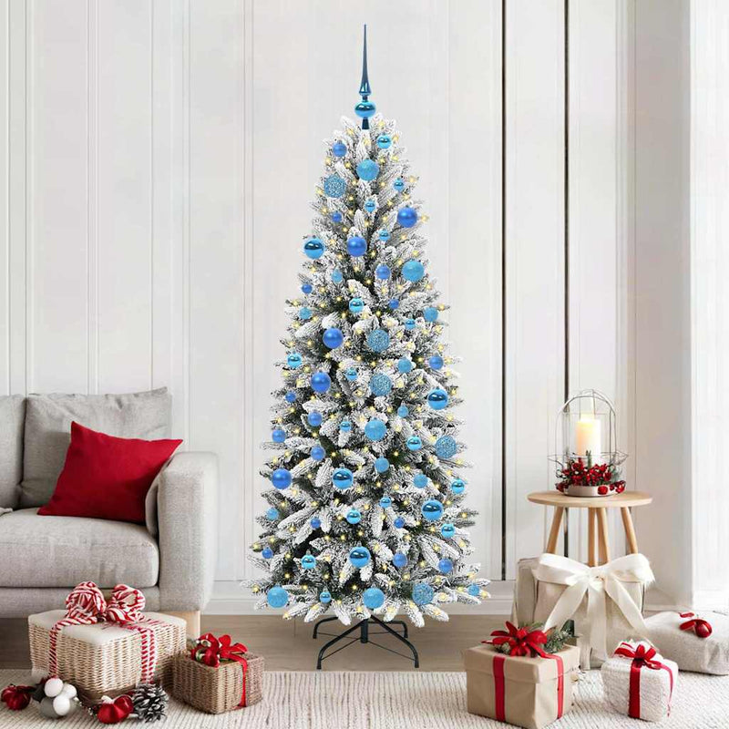 vidaXL Mű karácsonyfa 300 LED-del állvánnyal Fehér 73 x 73 x 180 cm