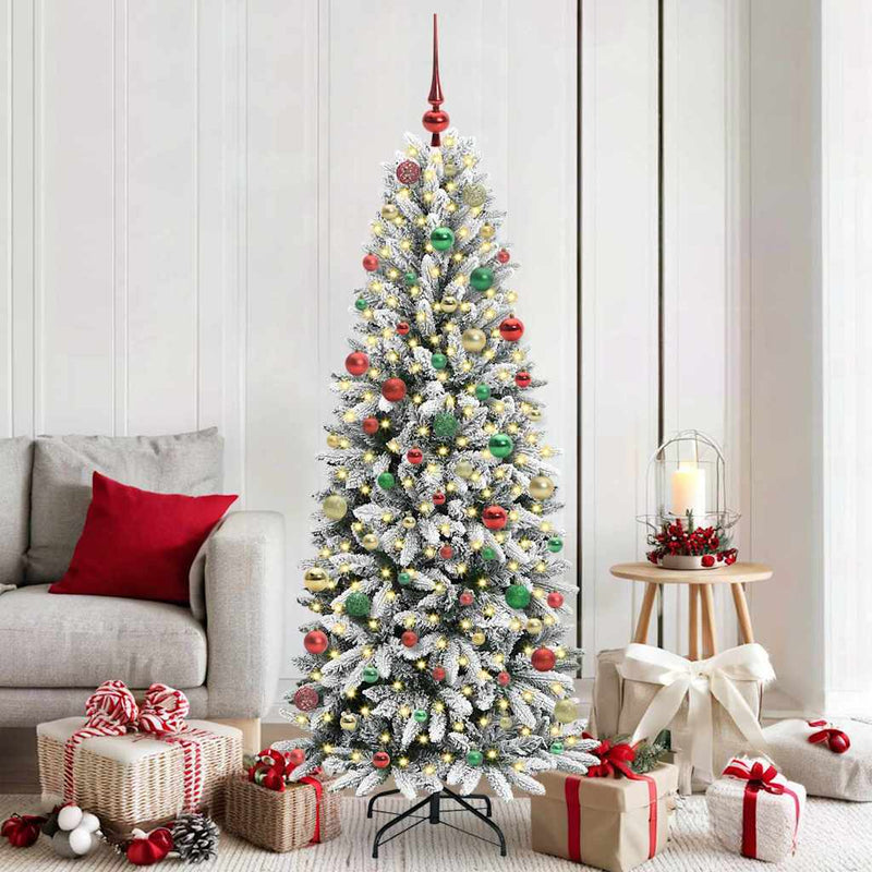 vidaXL Mű karácsonyfa 300 LED-del állvánnyal Fehér 73 x 73 x 180 cm