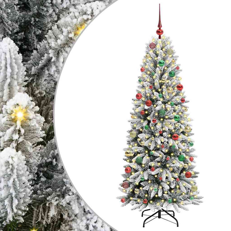 vidaXL Mű karácsonyfa 300 LED-del állvánnyal Fehér 73 x 73 x 180 cm