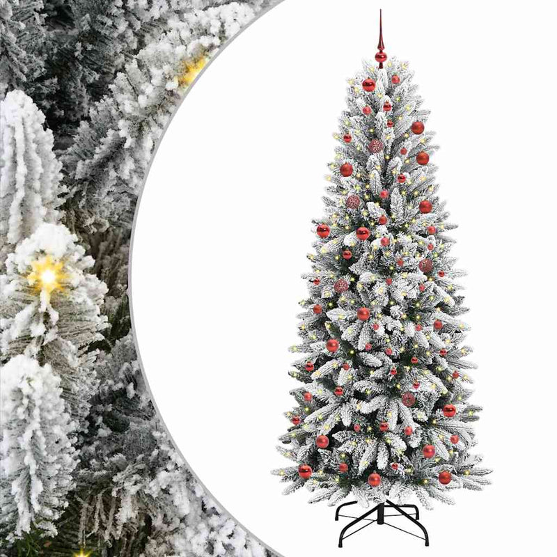 vidaXL Mű karácsonyfa 300 LED-del állvánnyal Fehér 78 x 78 x 210 cm