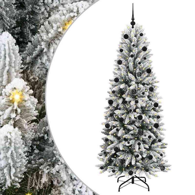 vidaXL Mű karácsonyfa 300 LED-del állvánnyal Fehér 78 x 78 x 210 cm