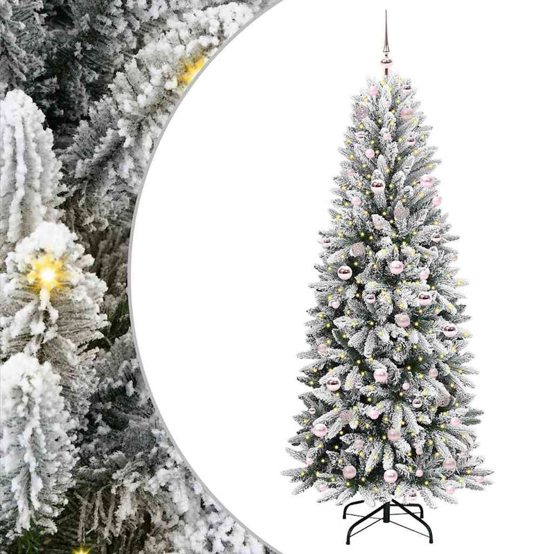 vidaXL Mű karácsonyfa 300 LED-del állvánnyal Fehér 78 x 78 x 210 cm