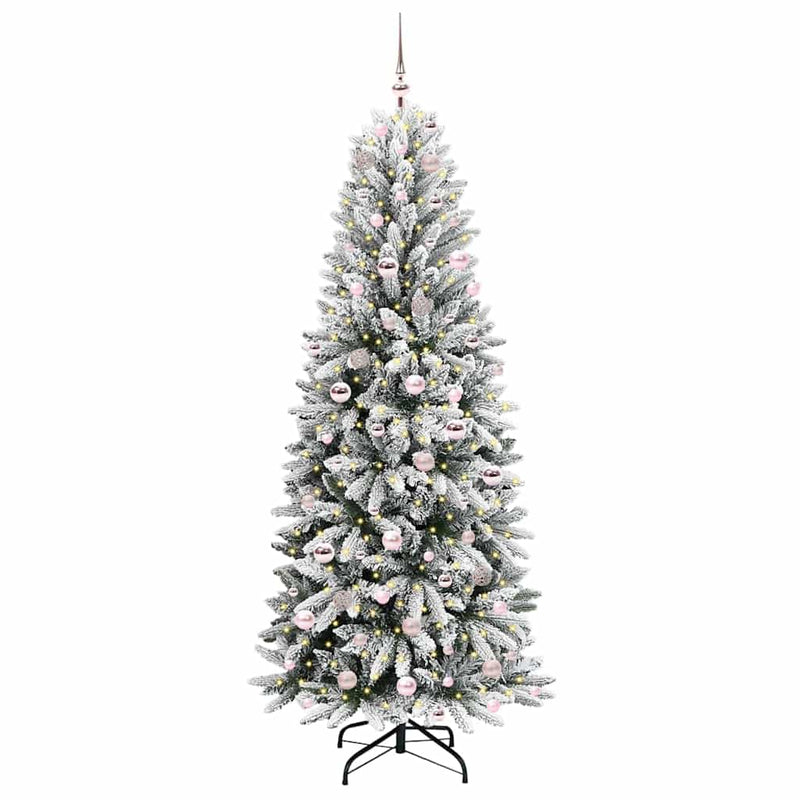 vidaXL Mű karácsonyfa 300 LED-del állvánnyal Fehér 78 x 78 x 210 cm