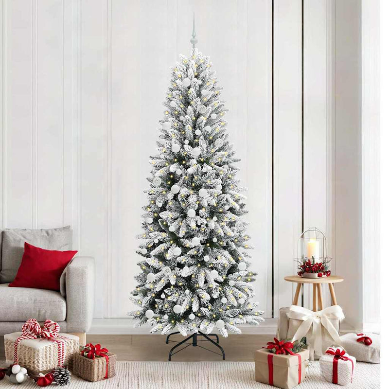 vidaXL Mű karácsonyfa 300 LED-del állvánnyal Fehér 78 x 78 x 210 cm